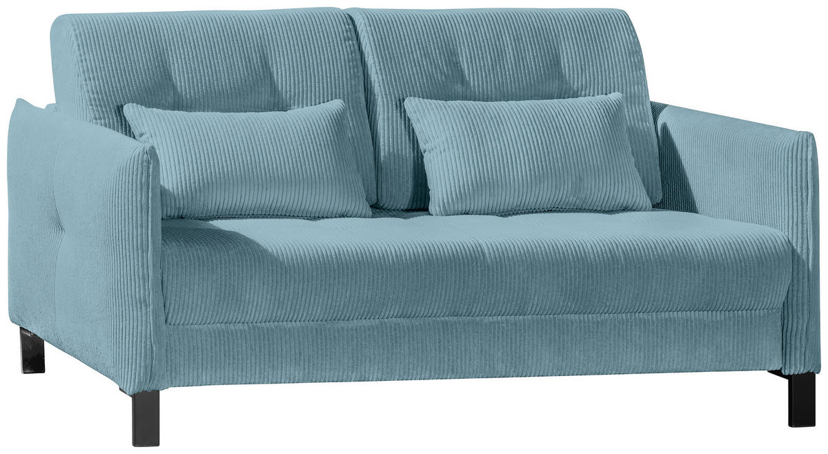 SCHLAFSOFA in Textil Türkis  - Türkis/Schwarz, Design, Textil/Metall (170/88/110cm) - Novel