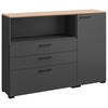 SIDEBOARD  in 150/108/41,9 cm  - Eichefarben/Anthrazit, Design, Holzwerkstoff/Metall (150/108/41,9cm) - Cantus