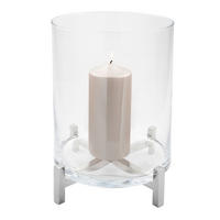 WINDLICHT Silberfarben 23/35 cm  - Silberfarben, Basics, Glas/Metall (23/35cm) - Fink