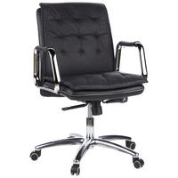 VRTLJIVI STOL usnje črna  - srebrne barve/črna, Basics, kovina/umetna masa (60/109/48cm) - MID.YOU