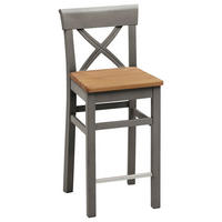 BARHOCKER Grau, Laugenfarbig Kiefer massiv  - Laugenfarbig/Grau, ROMANTIK / LANDHAUS, Holz (43,5/96/44cm) - Boxxx