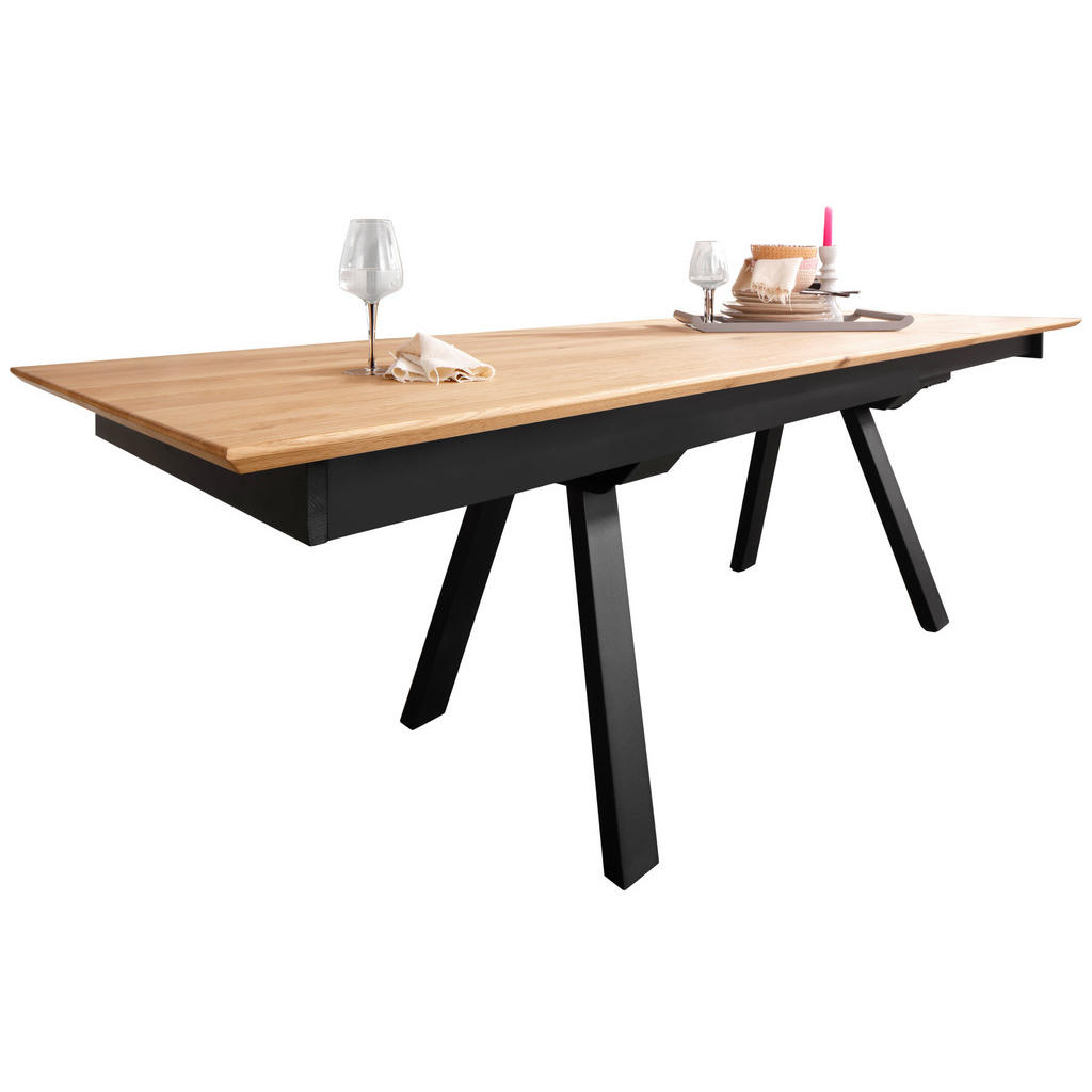 Thumbnail - Livetastic Esstisch, Braun, Holz, Wildeiche, massiv, rechteckig, Stativgestell, 100x75x200 cm, ausziehbar, Esszimmer, Ti...