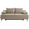 BOXSPRINGSOFA in Flachgewebe Hellbraun  - Hellbraun/Schwarz, KONVENTIONELL, Textil/Metall (204/93/100cm) - Novel