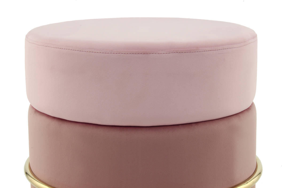 HOCKER in Metall, Textil, Holzwerkstoff Rosa, Goldfarben  - Goldfarben/Rosa, Basics, Holzwerkstoff/Textil (48,5/46/48,5cm) - Kayoom