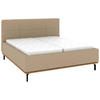 POLSTERBETT 180/200 cm,  in Beige, Matratze, Lattenrost, Bettkasten, H2 + H3 = mittel + fest  - Beige/Graphitfarben, Design, Holz/Textil (180/200cm) - Musterring