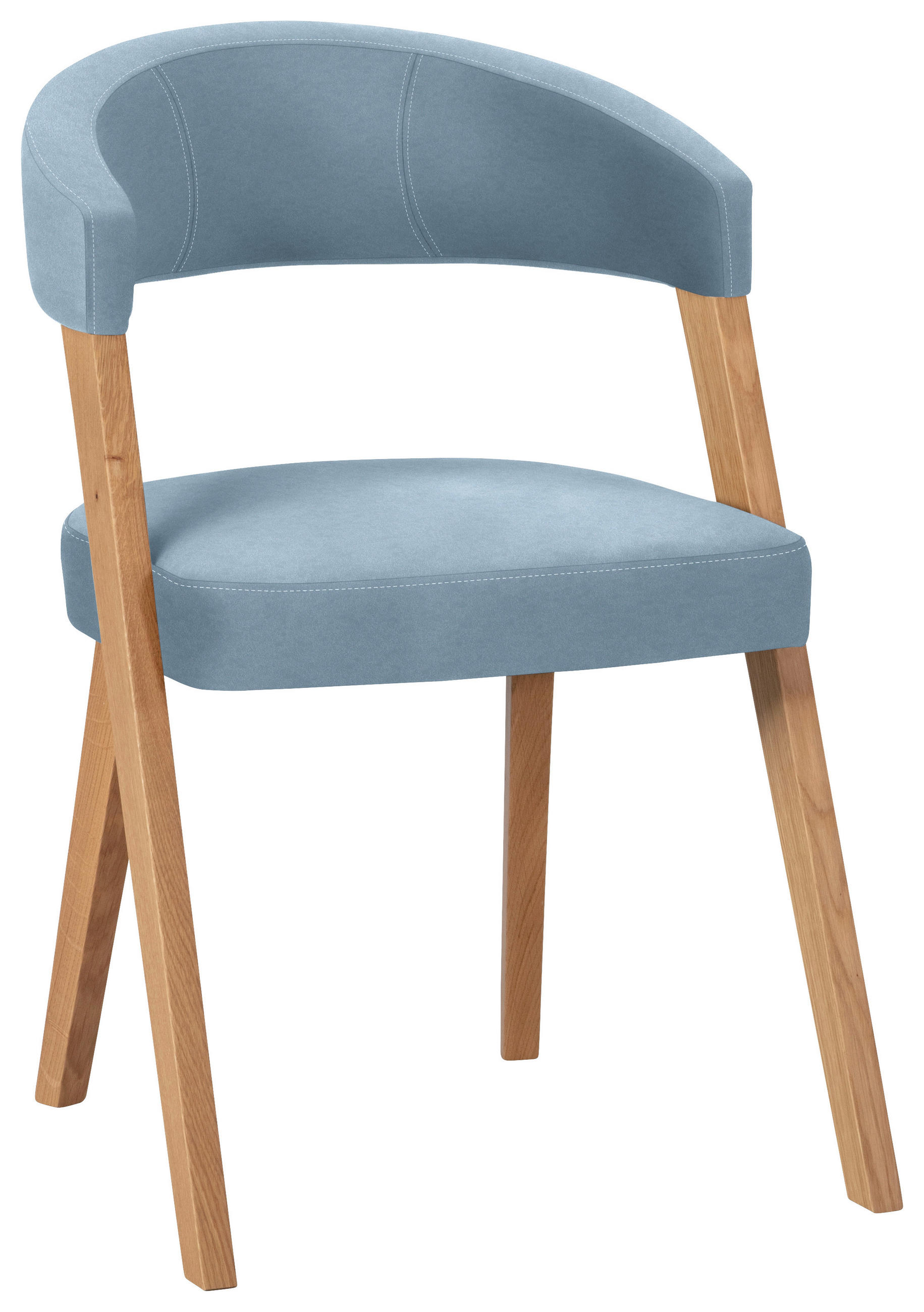 STUHL in Holz, Textil Hellblau, Wildeiche  - Wildeiche/Eichefarben, MODERN, Holz/Textil (56/81/66cm) - Venda