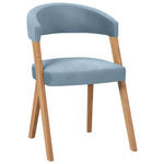STUHL in Holz, Textil Hellblau, Wildeiche  - Wildeiche/Eichefarben, MODERN, Holz/Textil (56/81/66cm) - Venda
