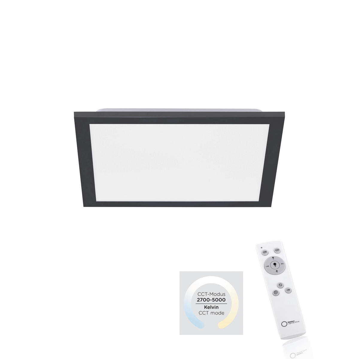 LED-DECKENLEUCHTE 29,5/29,5/6 cm   - Schwarz, Basics, Kunststoff/Metall (29,5/29,5/6cm)