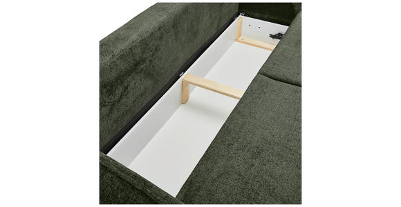 SCHLAFSOFA Chenille Olivgrün - Schwarz/Olivgrün, KONVENTIONELL, Holz/Textil (238/99/108cm) - Carryhome