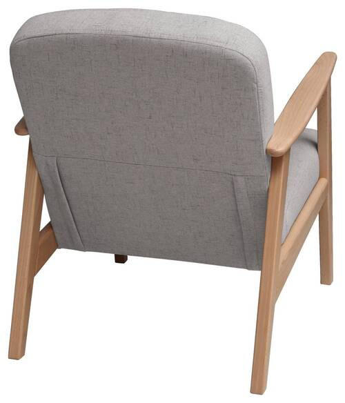 FOTELJA tekstil  siva, boje bukve, bež   - siva/bež, Moderno, tekstil/drvo (63/78/78cm)