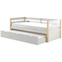 AUSZIEHBETT 90/200 cm  in Weiß, Kieferfarben  - Weiß/Kieferfarben, MODERN, Holz/Holzwerkstoff (90/200cm) - MID.YOU