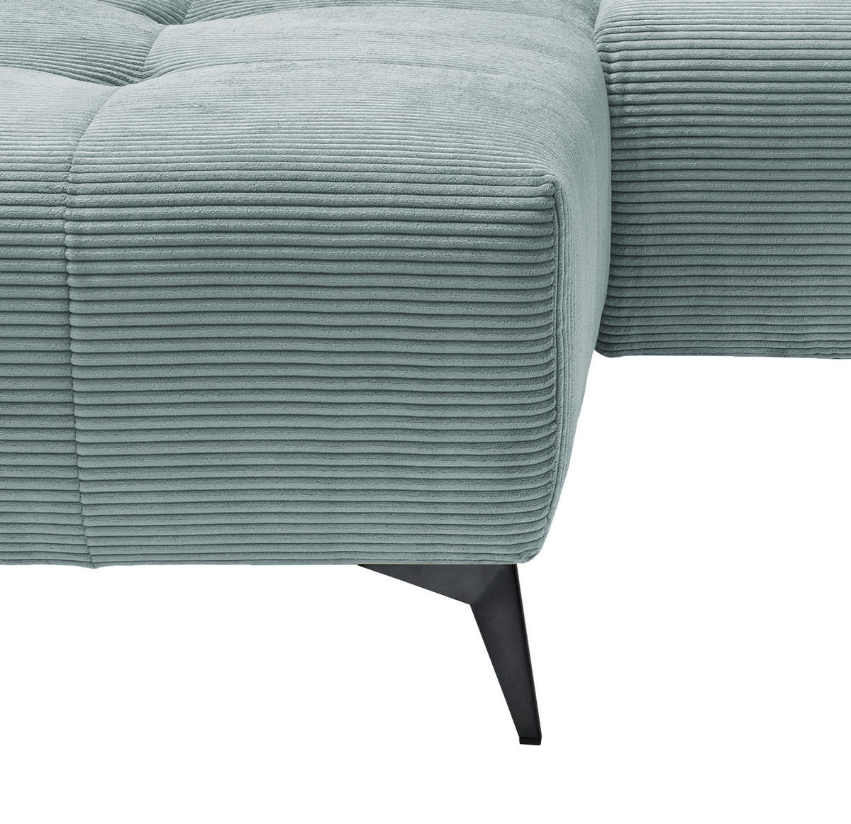 ECKSOFA in Cord Hellblau  - Schwarz/Hellblau, Modern, Textil/Metall (180/258cm) - Livetastic