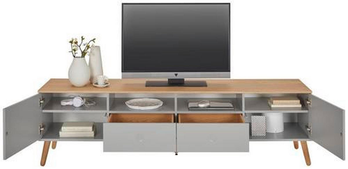TV-ELEMENT - Eichefarben/Grau, MODERN, Holz/Holzwerkstoff (192/54/43cm)