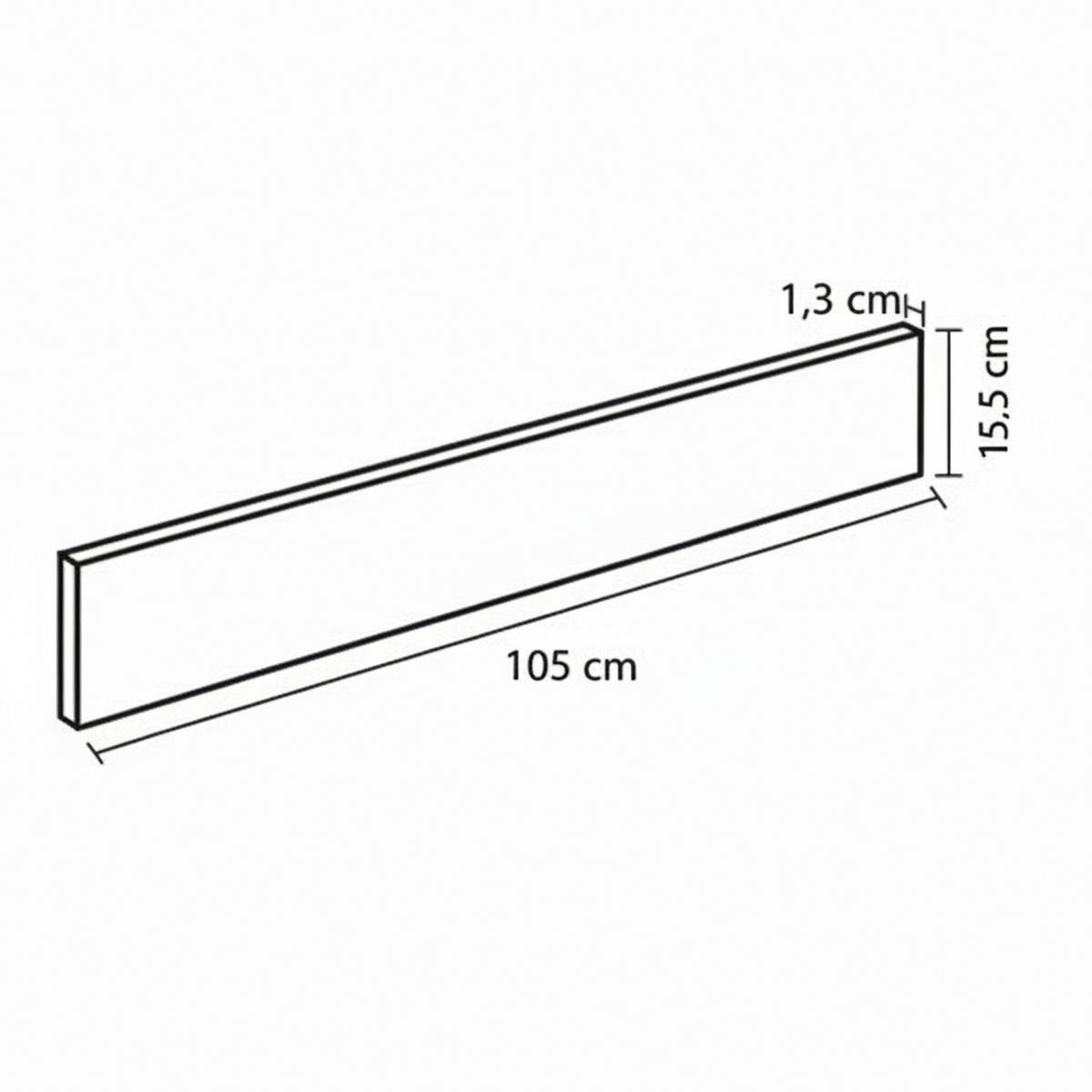 SOCKEL  - Weiß, Basics, Holzwerkstoff (105/15,5/1,3cm) - Impuls