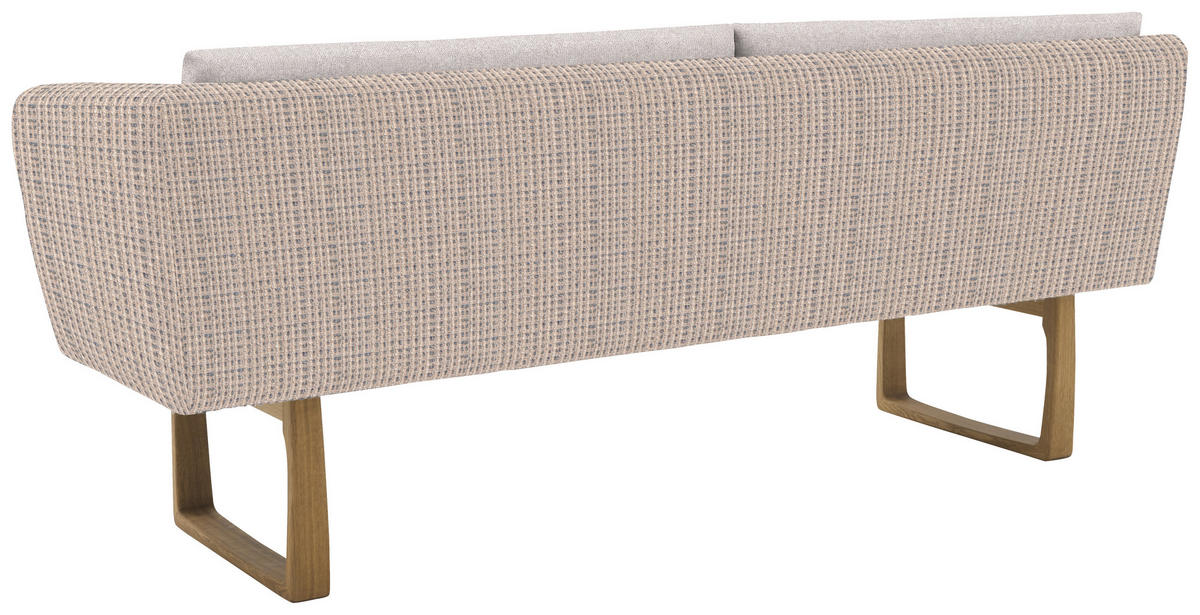 SITZBANK 224/91/69 cm Flachgewebe Hellgrau, Beige massiv Holz  - Eichefarben/Beige, Design, Holz/Textil (224/91/69cm) - Valnatura
