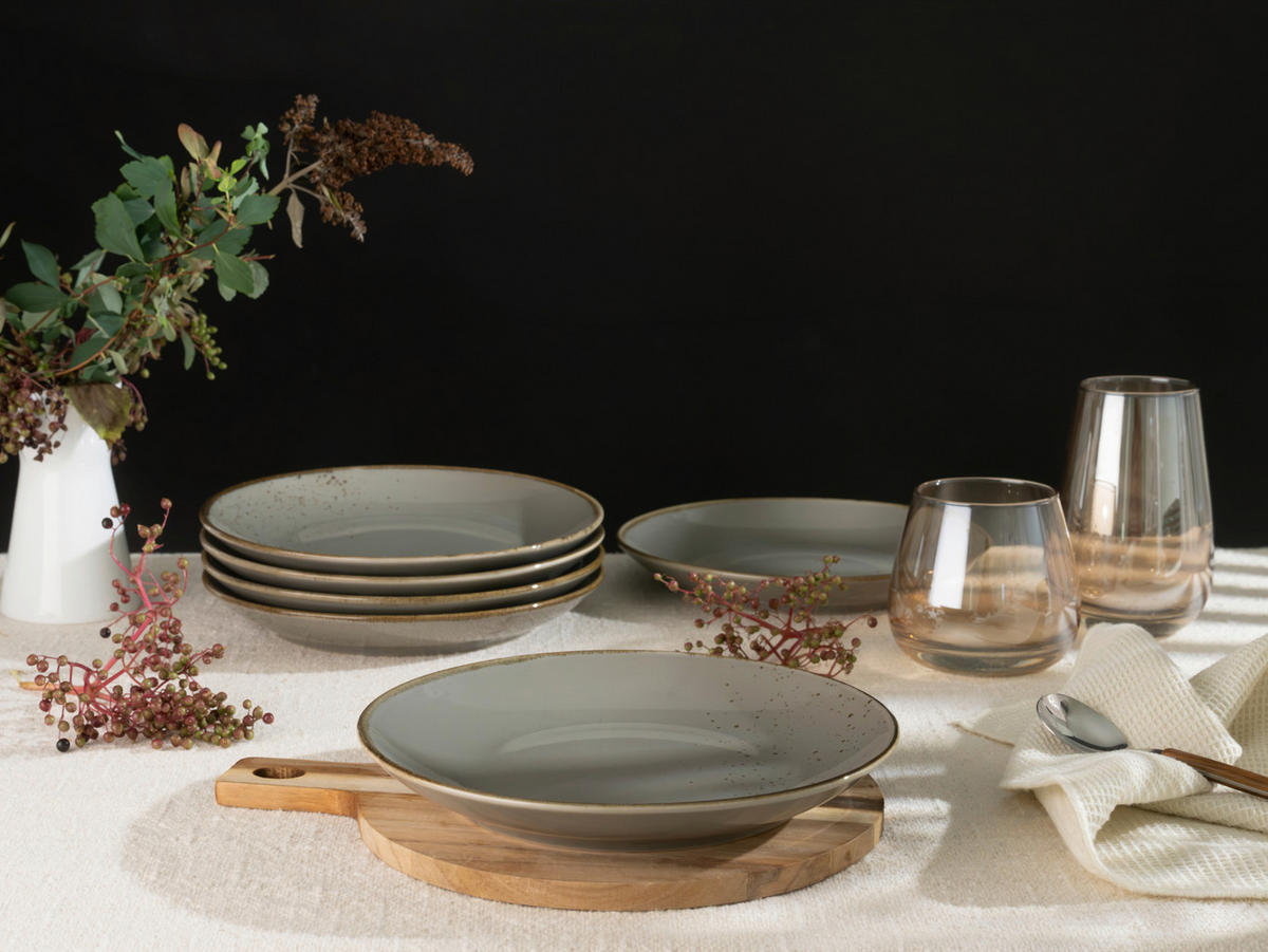 DESSERTTELLERSET 21 cm  - Grau, Trend, Keramik (21cm) - Creatable