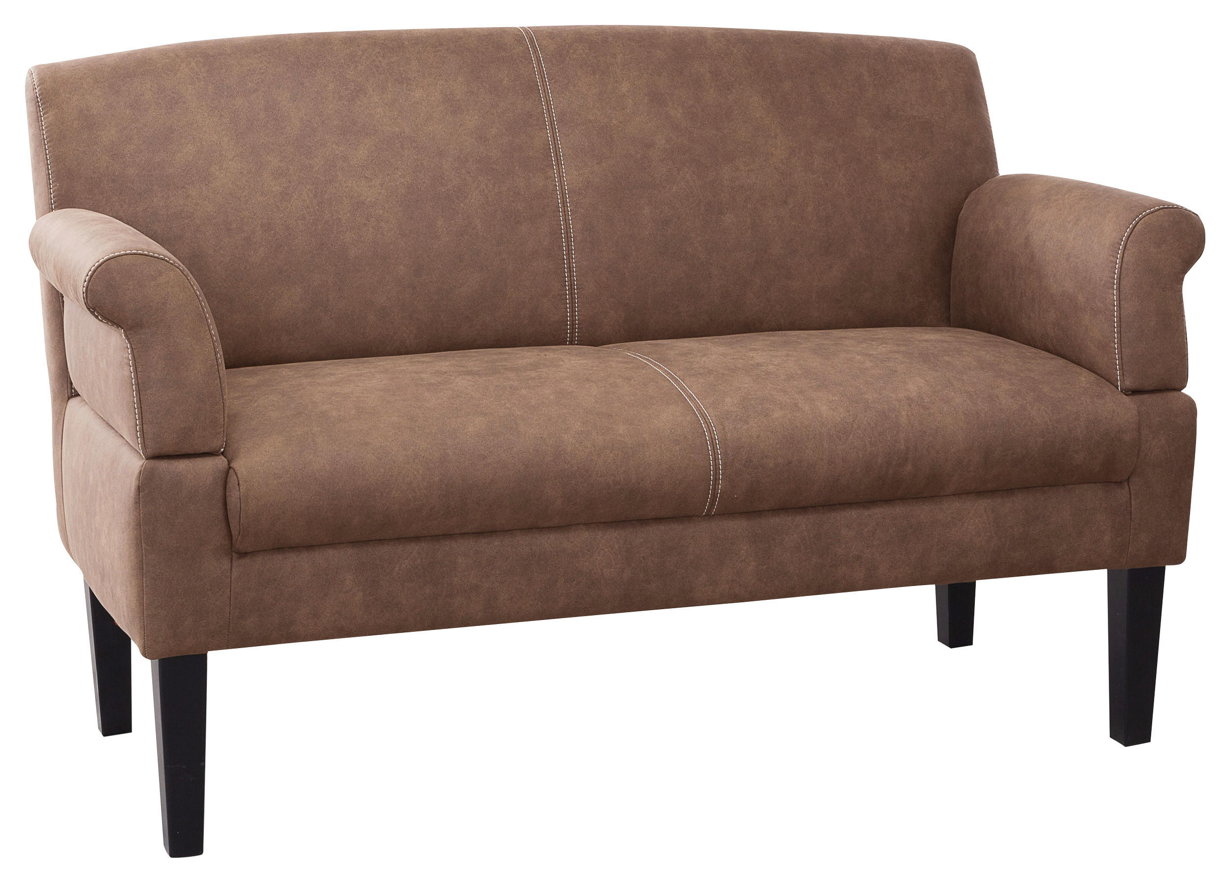 2-SITZER-SOFA Mikrofaser Braun  - Beige/Schwarz, KONVENTIONELL, Holz/Textil (152/97/78cm) - Sit & More