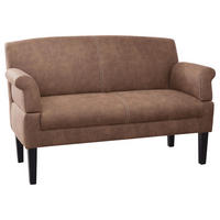 2-SITZER-SOFA in Mikrofaser Braun  - Beige/Schwarz, Konventionell, Holz/Textil (152/97/78cm) - Sit & More
