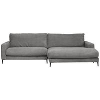 ECKSOFA Dunkelgrau Cord  - Dunkelgrau/Schwarz, Design, Textil/Metall (272/190cm) - Pure Home Lifestyle
