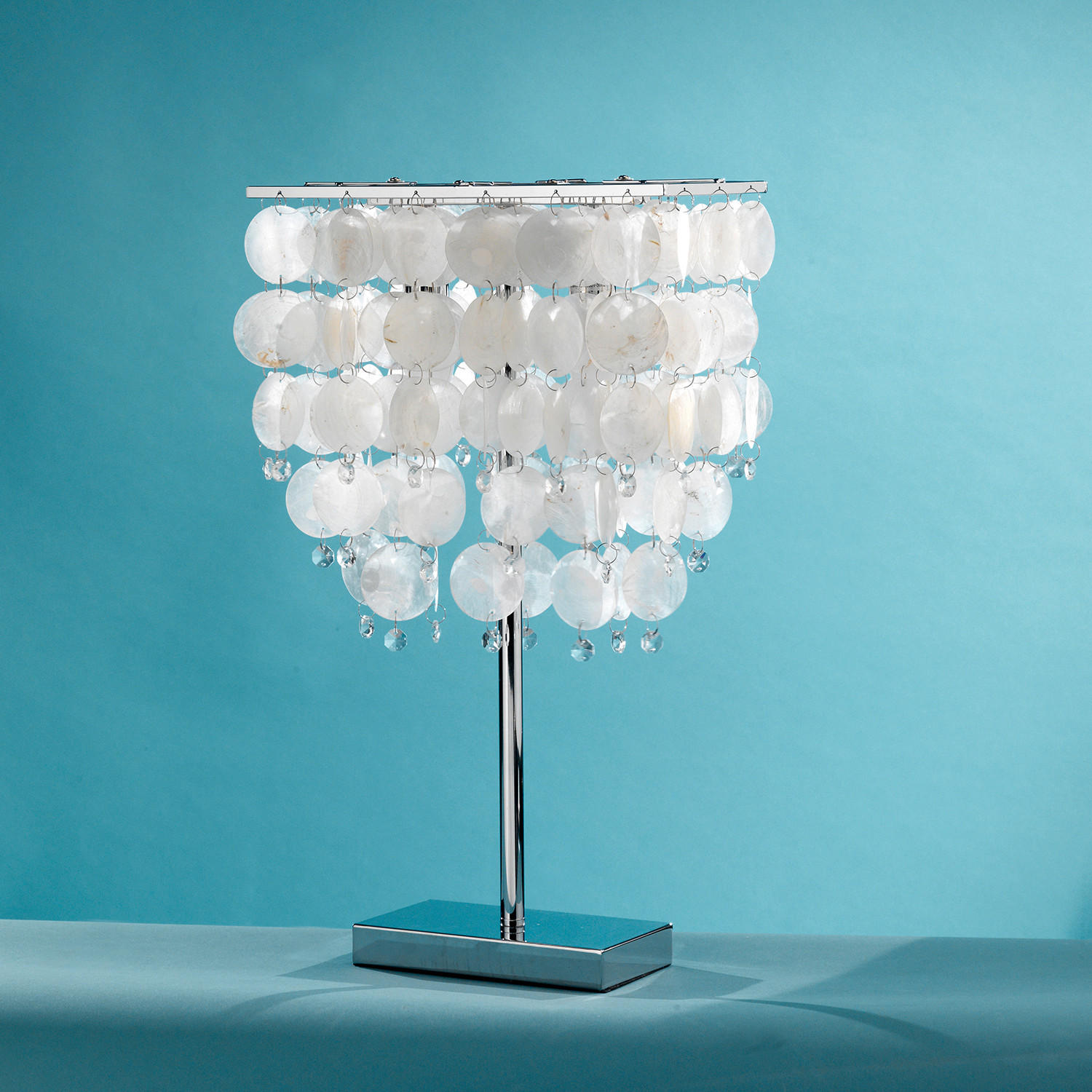 TISCHLEUCHTE 30/30/50 cm   - Chromfarben/Perlmutt, Basics, Naturmaterialien/Kunststoff (30/30/50cm)