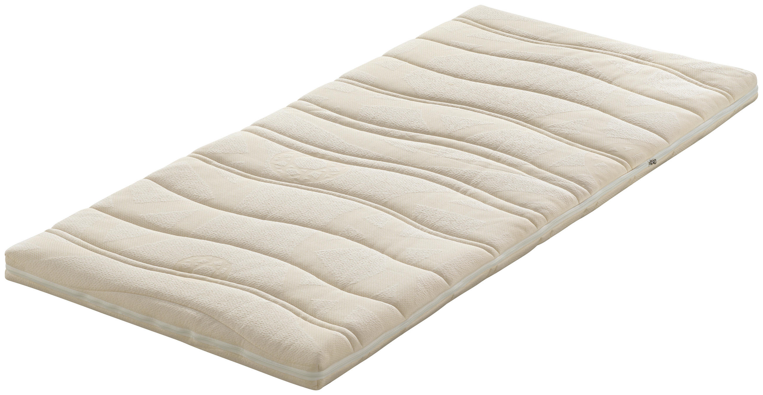 TOPPER WALDGRÜN LATEX 90/200 cm Höhe ca. 6 cm  - Weiß, Basics, Textil (90/200cm) - Linea Natura