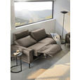 2,5-SITZER in Leder Taupe  - Taupe/Schwarz, Design, Leder/Metall (200/102/92cm) - Johann Jakob