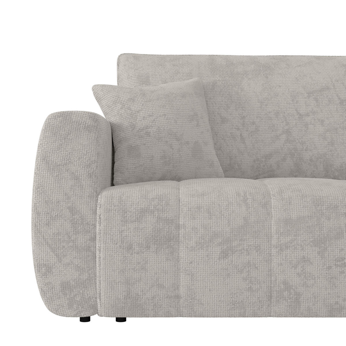 SCHLAFSOFA  mit Stoffauswahl Webstoff Hellgrau  - Hellgrau/Schwarz, MODERN, Holz/Textil (245/74-90/104cm) - MID.YOU