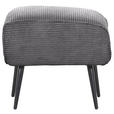 HOCKER Cord Dunkelgrau  - Dunkelgrau/Schwarz, Design, Textil/Metall (60/49/53cm) - Landscape