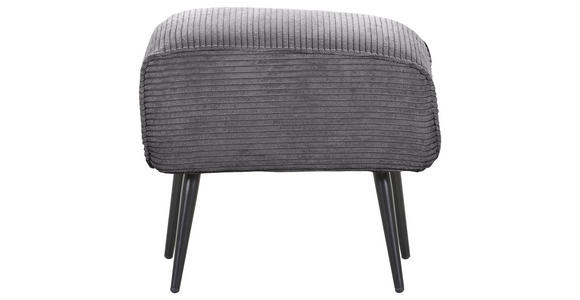 HOCKER Cord Dunkelgrau  - Dunkelgrau/Schwarz, Design, Textil/Metall (60/49/53cm) - Landscape