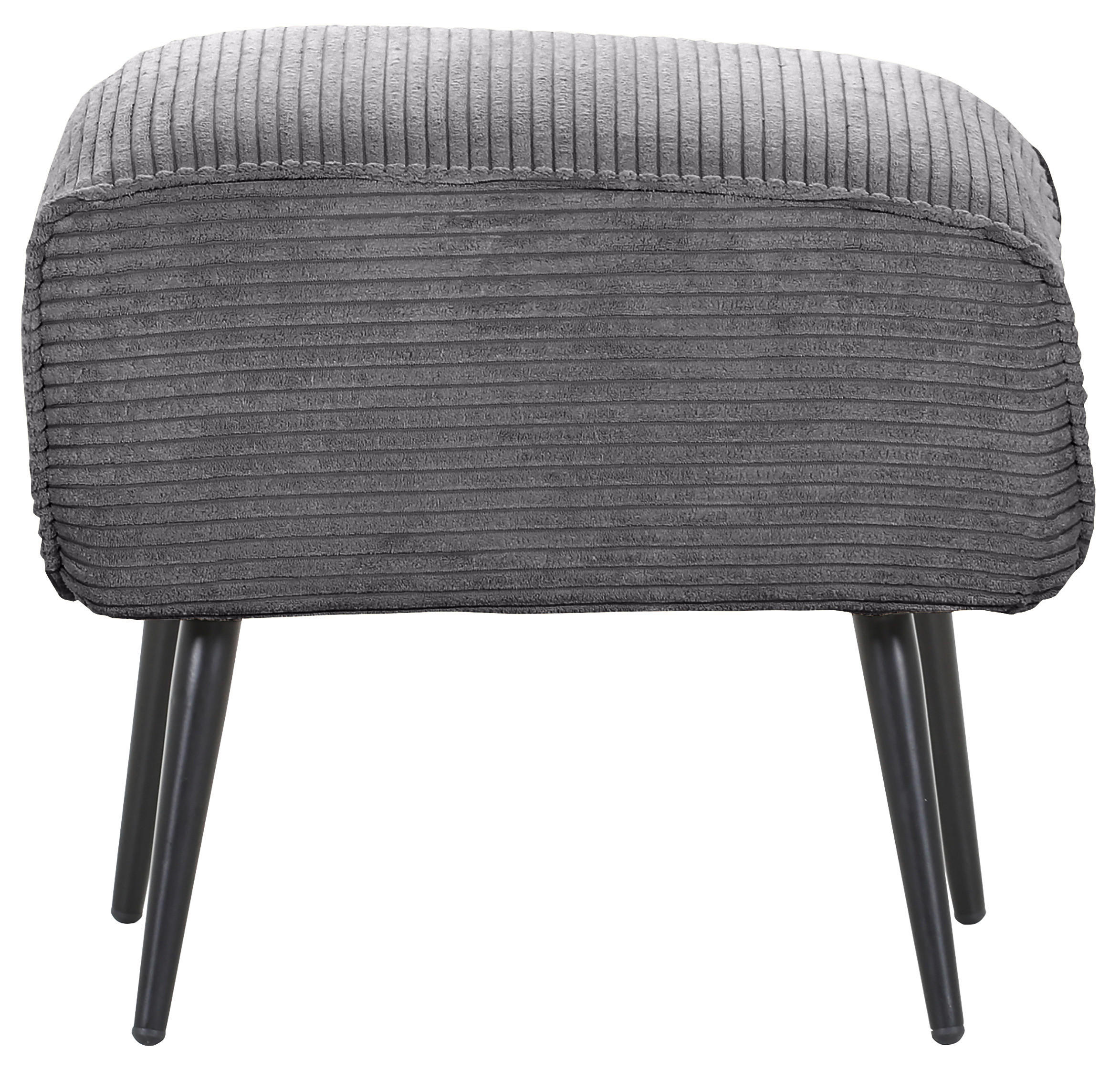 HOCKER in Textil Dunkelgrau  - Dunkelgrau/Schwarz, Design, Textil/Metall (60/49/53cm) - Landscape