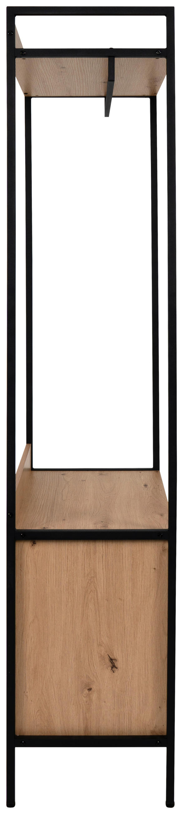 Garderobe Dhaka 64/190/40 cm  - Schwarz, Modern, Holzwerkstoff/Metall (64/190/40cm) - Livetastic