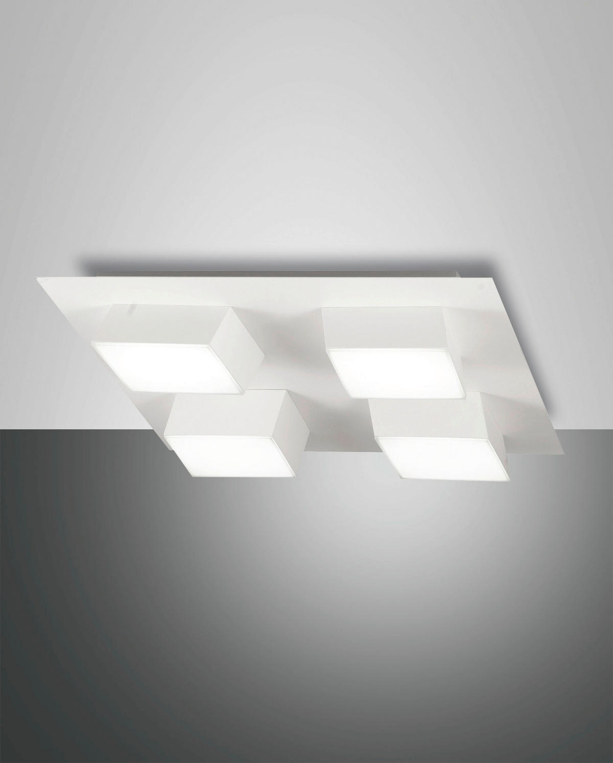 LED-DECKENLEUCHTE 35/35/8 cm   - Weiß, Design, Kunststoff/Metall (35/35/8cm) - Fabas Luce