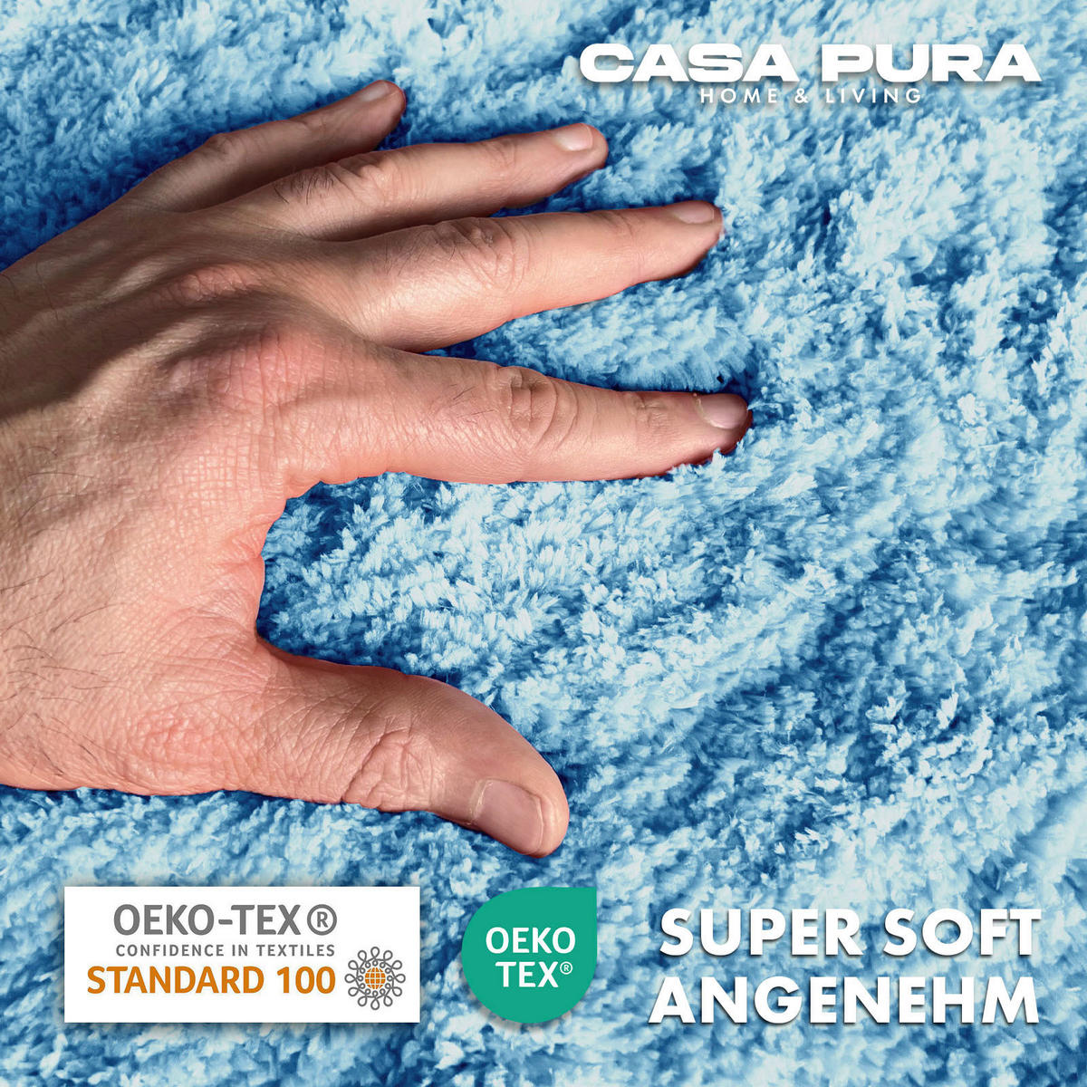 BADEMATTE SKY Hellblau 50/60 cm  - Hellblau, Basics, Kunststoff/Textil (50/60cm) - Floordirekt
