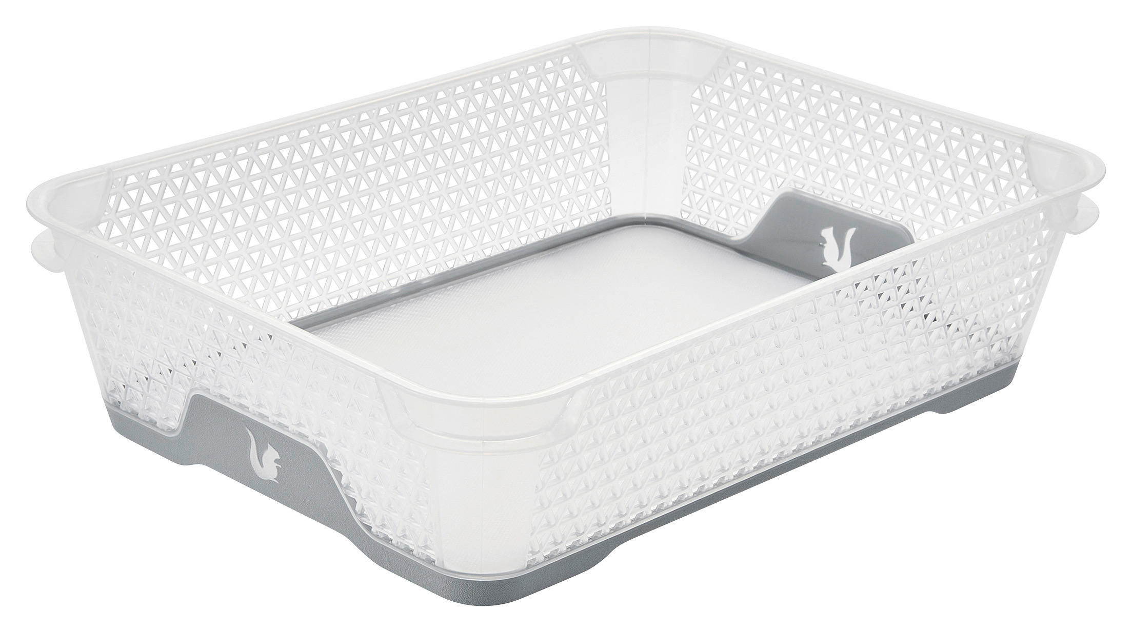 KOŠÍK NA DROBNOSTI, plast - šedá/bílá, Basics, plast (26,5/20/7cm)