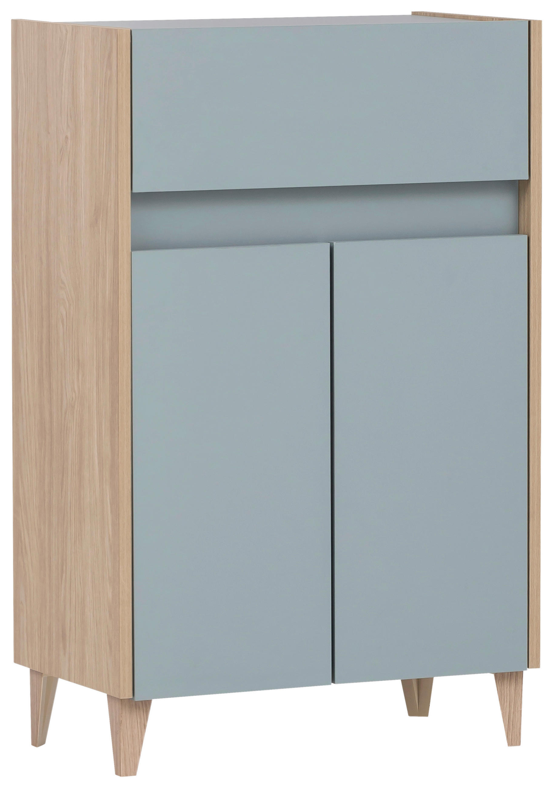 KOMMODE Blau, Eichefarben, Hellblau, Pastellblau - Blau/Pastellblau, MODERN, Holzwerkstoff/Kunststoff (56,9/90,3/33cm) - MID.YOU