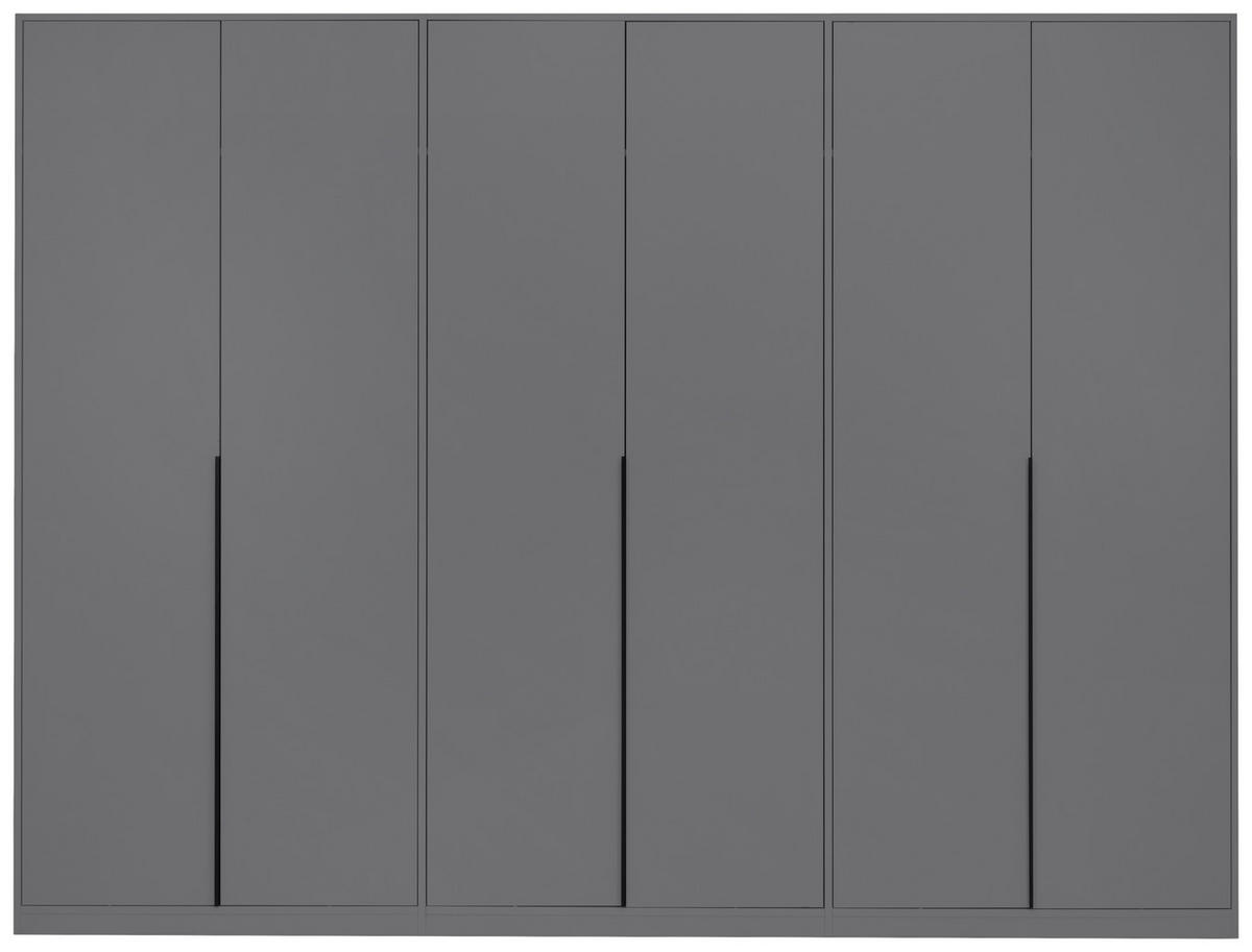 DREHTÜRENSCHRANK Graphitfarben  - Schwarz/Graphitfarben, Modern, Holzwerkstoff/Metall (276/211/53cm) - MID.YOU