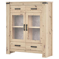 VYSOKÁ KOMODA, barvy břidlice, dub artisan, 125/146/40 cm - antracitová/barvy břidlice, Basics, kompozitní dřevo/plast (125/146/40cm) - Hom`in