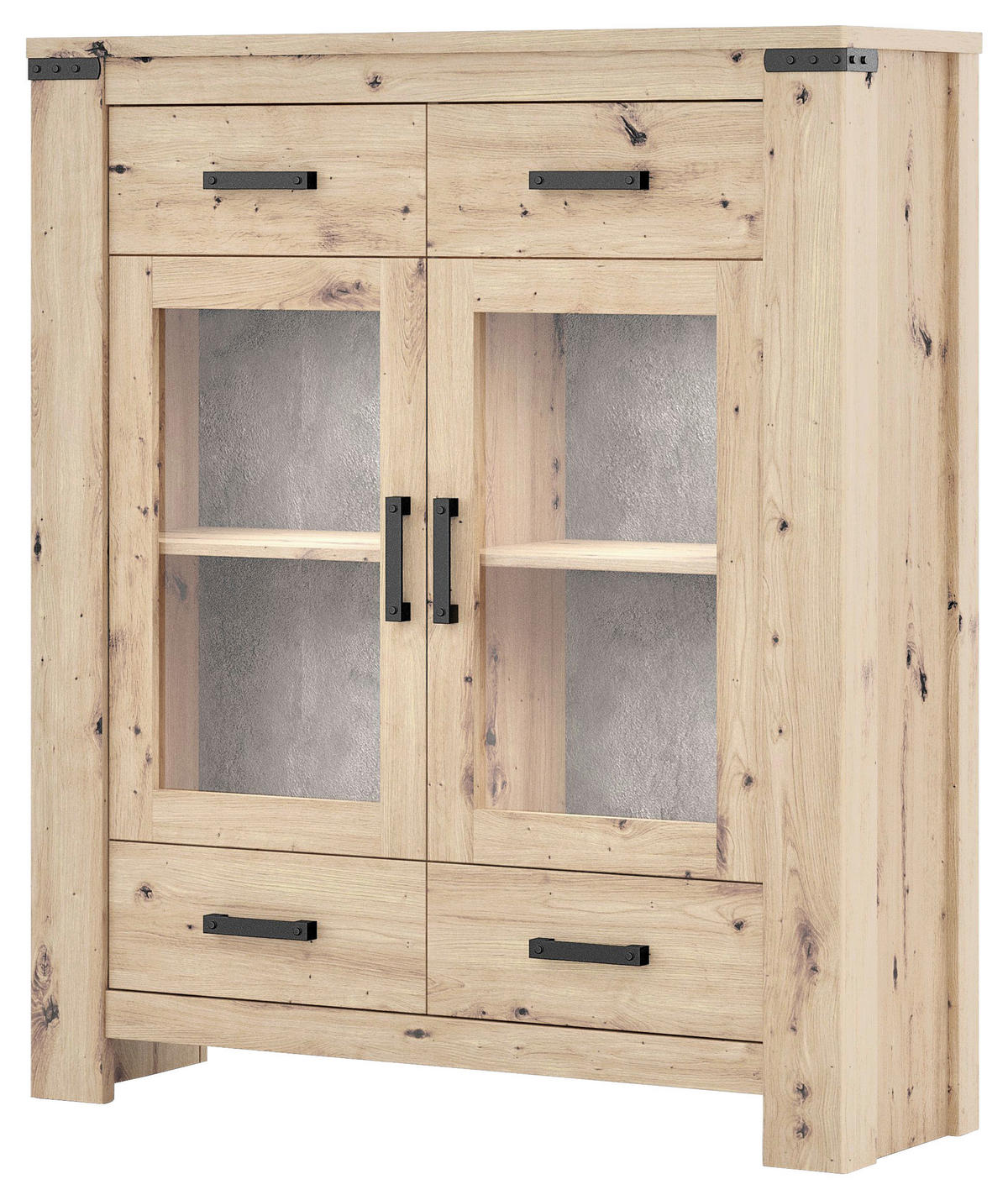 VYSOKÁ KOMODA, barvy břidlice, dub artisan, 125/146/40 cm - antracitová/barvy břidlice, Basics, kompozitní dřevo/plast (125/146/40cm) - Hom`in