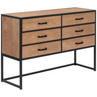 KOMÓD 120/80/38 cm  - fekete/natúr, Design, faalapú anyag/fém (120/80/38cm) - P & B