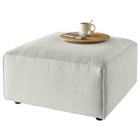 HOCKER Cord Hellgrau  - Hellgrau/Schwarz, Design, Kunststoff/Textil (80/42/80cm) - Pure Home Lifestyle