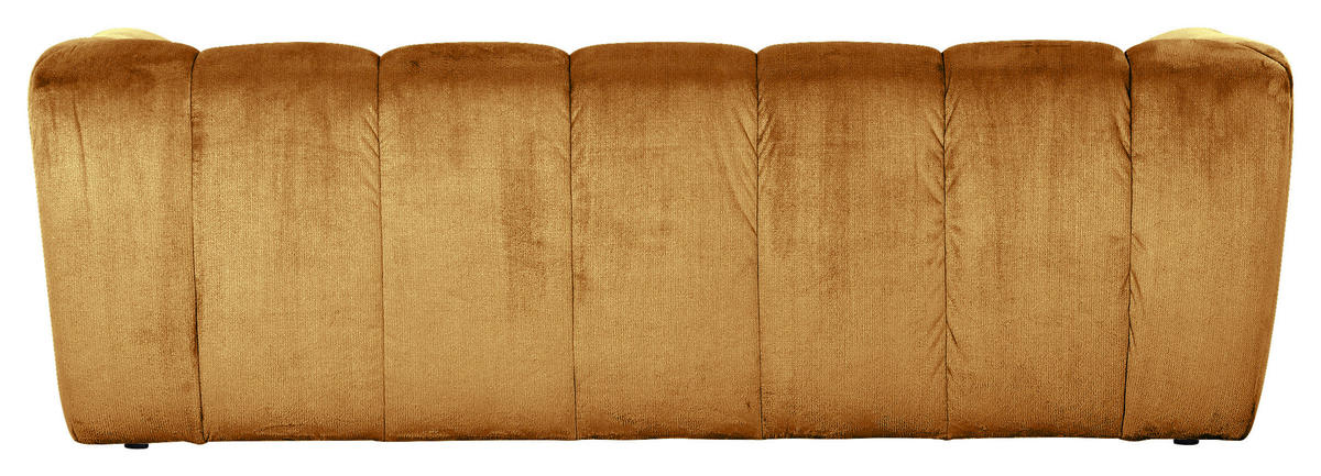 BIGSOFA in Plüsch Orange  - Schwarz/Orange, Konventionell, Kunststoff/Textil (220/67/106cm) - MID.YOU