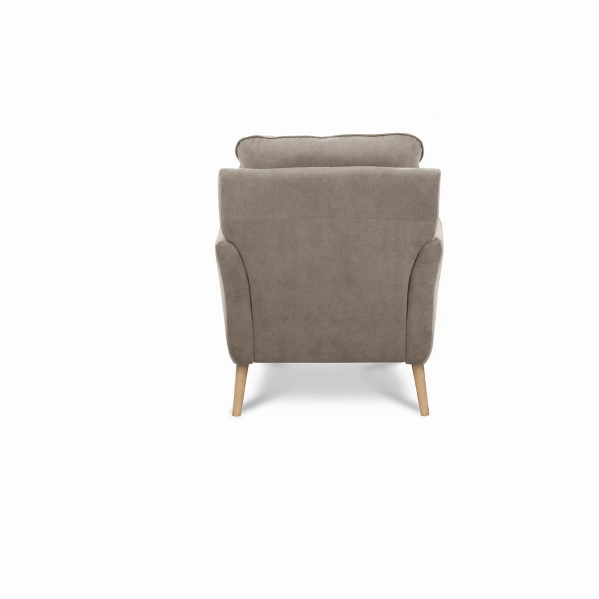 SESSEL in Mikrofaser Taupe  - Taupe/Buchefarben, Design, Holz/Textil (88/110/92cm) - Livetastic
