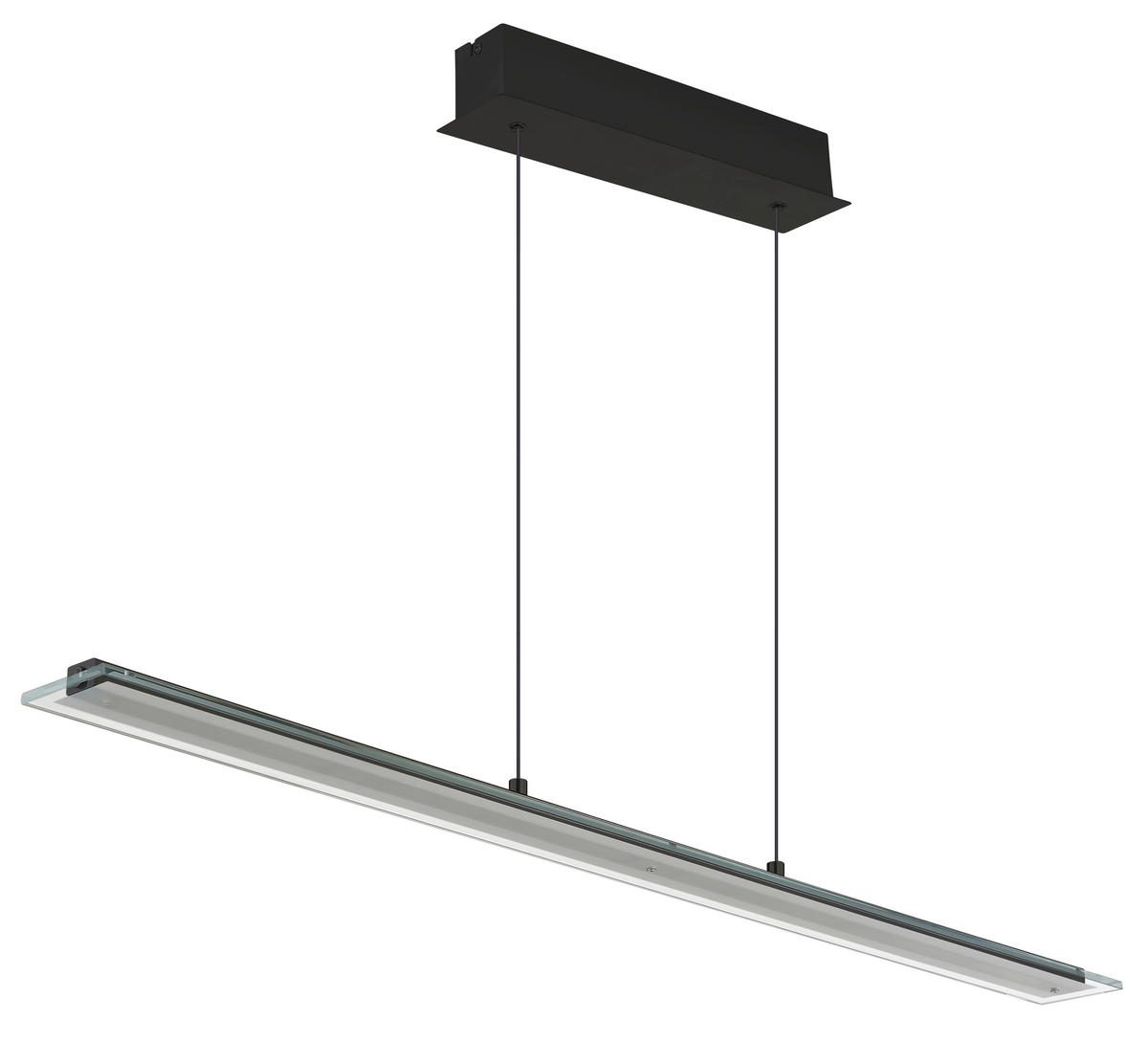 LED-HÄNGELEUCHTE Novak 115/9/150 cm  - Klar/Schwarz, Design, Glas/Kunststoff (115/9/150cm) - Globo