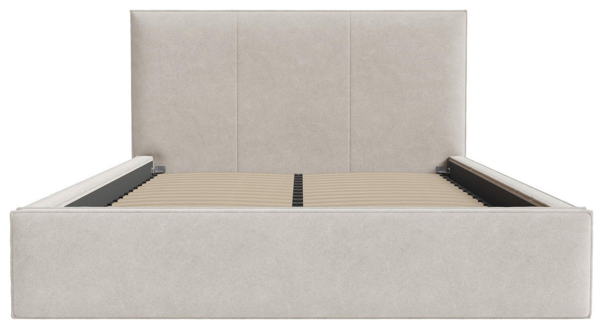 POLSTERBETT Lattenrost, Bettkasten 180/200 cm  in Beige  - Beige/Schwarz, Design, Holz/Textil (180/200cm) - Boxxx