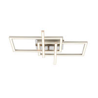 STROPNÍ LED SVÍTIDLO, 50/43/7,6 cm - barvy chromu/pískové barvy, Basics, kov/plast (50/43/7,6cm) - Novel