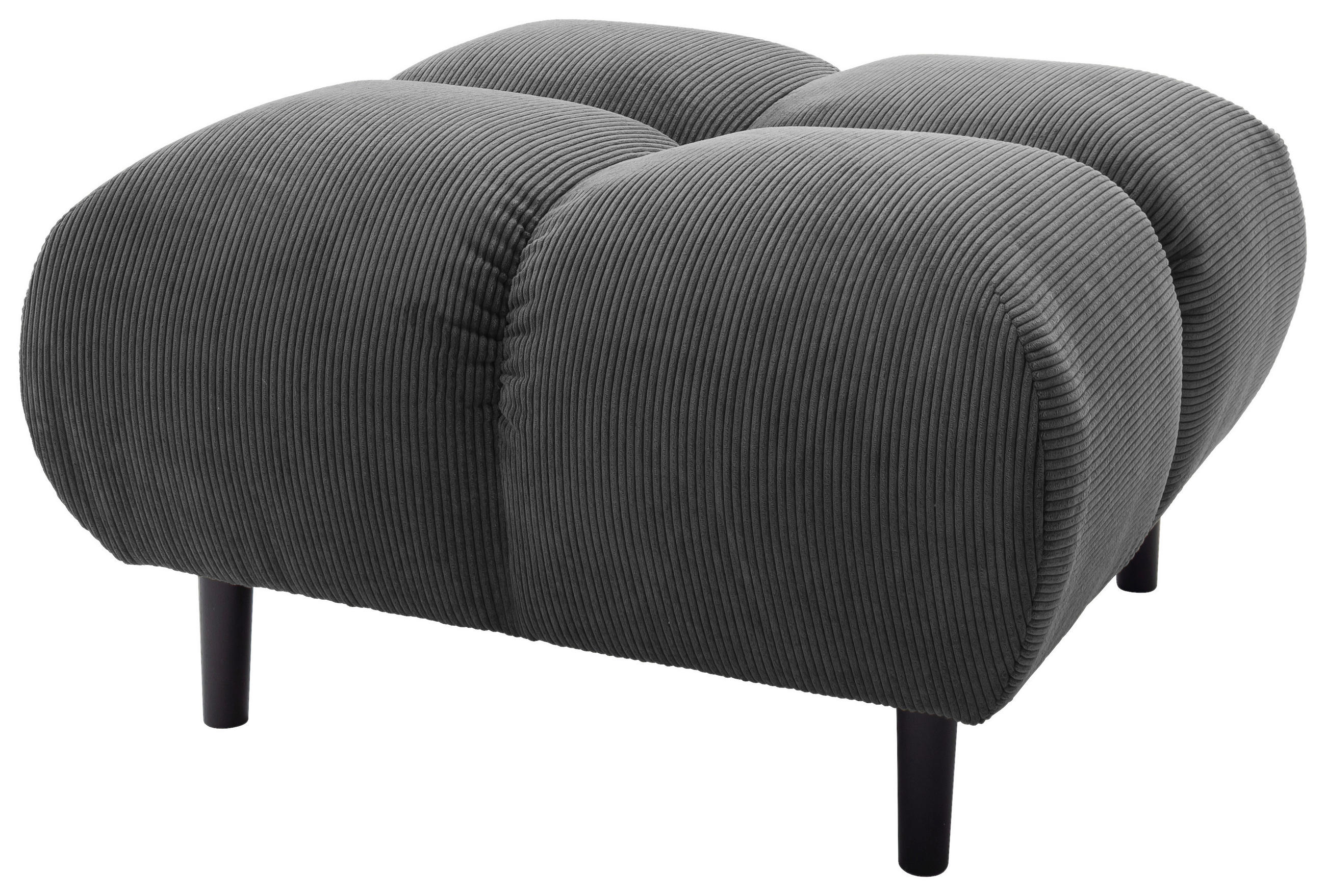 HOCKER Textil Anthrazit  - Anthrazit/Schwarz, Modern, Holz/Textil (73/41/73cm) - Pure Home Lifestyle
