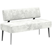 SITZBANK 162/90/65 cm Webstoff Weiß Metall  - Schwarz/Weiß, MODERN, Textil/Metall (162/90/65cm) - Welnova
