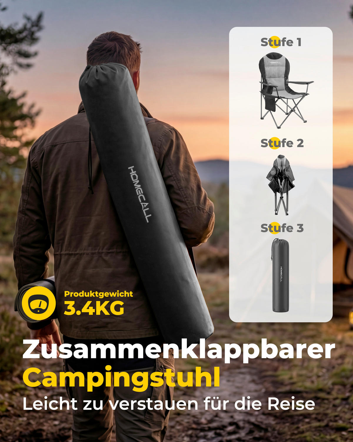 CAMPINGSESSEL - Silberfarben/Schwarz, Basics, Textil/Metall (84/110/60cm) - Modante