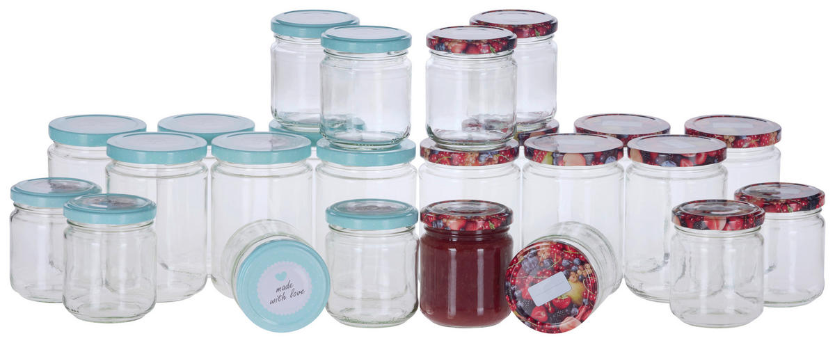 EINMACHGLAS-SET - Basics, Glas/Metall (20/13/8cm)
