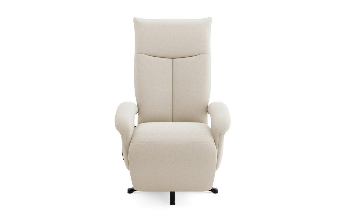 SESSEL in Flachgewebe Creme  - Creme/Schwarz, Modern, Textil/Metall (74/112/82cm) - Sit & More